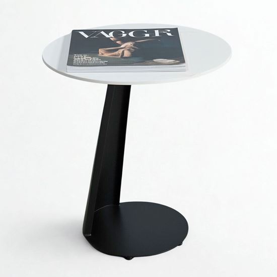 Bàn bên sofa mặt đá chân sắt SST049