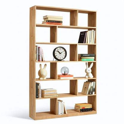 Kệ sách 120x28x185 gỗ cao su KS68332