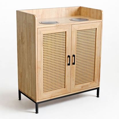 Tủ đựng rác 2 ngăn 80x40x95 gỗ cao su TDR001