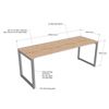 Bàn làm việc 200x70cm gỗ cao su chân sắt hệ Rectang HBRT090
