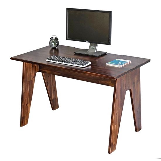 Bàn làm việc có hộp đi dây 120x70cm gỗ tràm chân chữ A SPD68217