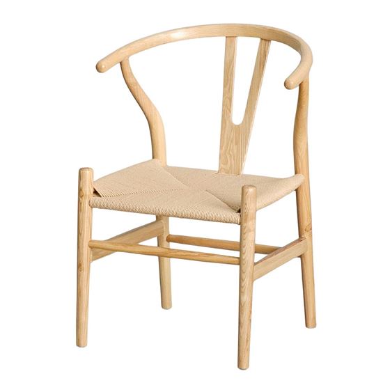 Ghế Wishbon đan dây gỗ cao su GCF205