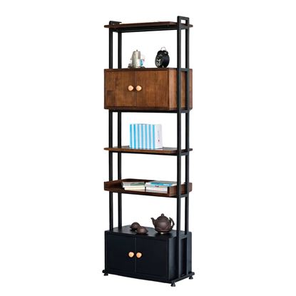 Kệ trang trí khung sắt 54x28x160cm gỗ cao su KTB68181