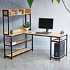 Combo bộ bàn làm việc góc L liền kệ và ghế xoay lưới CB68203