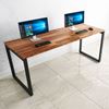 Bàn làm việc 200x70cm gỗ tràm chân sắt lắp ráp hệ Rectang HBRT091