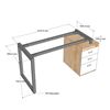 Bàn làm việc chân gác tủ 140x60cm gỗ cao su hệ Rectang HBRT093