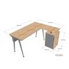 Bàn góc L chân gác tủ 140x120cm gỗ cao su chân hệ CONE HBCO059