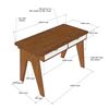 Bàn làm việc có ngăn kéo 120x60cm gỗ tràm chân chữ A BD68118