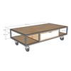 Bàn sofa di động 120x60x35cm gỗ cao su khung sắt TT68276