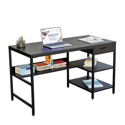 Bàn làm việc 140x60cm chân kết hợp kệ sơn màu BD68114