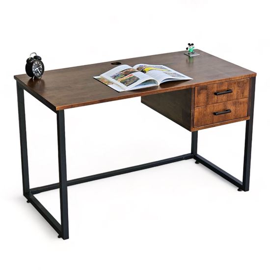 Bàn có ngăn kéo 120x60cm gỗ cao su chân sắt BD68116