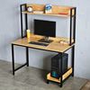 Bàn máy tính liền kệ sách 120x60x150cm gỗ cao su khung sắt FD68063