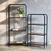 Kệ trang trí khung sắt 3 tầng mặt gỗ cao su KTB68170
