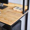 Bàn máy tính liền kệ sách 120x60x150cm gỗ cao su khung sắt FD68063