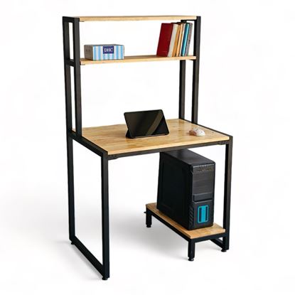 Bàn máy tính nhỏ liền kệ 85x60x140cm gỗ cao su FD68065
