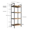 Kệ nhà bếp 4 tầng 64x35x150cm gỗ cao su khung sắt KB68045