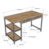 Bàn làm việc chân kệ có ngăn kéo 120x60cm gỗ cao su BD68117