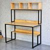 Bàn máy tính liền kệ sách 130x60x158cm gỗ cao su FD68064