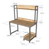 Bàn máy tính liền kệ sách 120x60x150cm gỗ cao su khung sắt FD68063