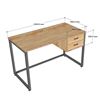 Bàn có ngăn kéo 120x60cm gỗ cao su chân sắt BD68116