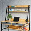 Bàn máy tính liền kệ sách 120x60x150cm gỗ cao su FD68060