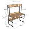 Bàn học liền kệ sách 120x60x150cm gỗ cao su FD68062