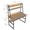 Bàn máy tính liền kệ sách 120x60x150cm gỗ cao su FD68060