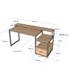 Bàn làm việc liền kệ 165x60x100cm gỗ cao su khung sắt FD68061