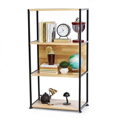 Kệ sách 4 tầng 60x30x110cm gỗ cao su khung sắt KS68227