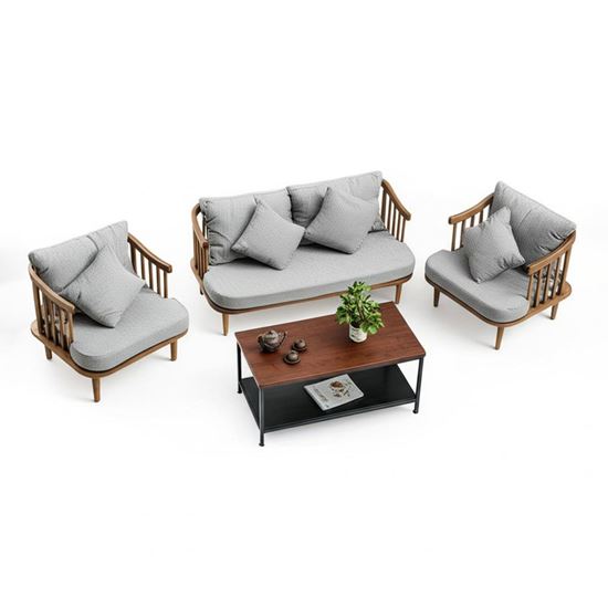 Combo bộ bàn ghế Sofa Fly bọc nệm vải bố CBSF68051