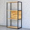 Kệ sách 4 tầng 60x30x110cm gỗ cao su khung sắt KS68227