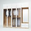 Hệ tủ quần áo 240x55x220cm gỗ cao su cửa kính TQA68048