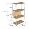 Kích thước kệ sách 4 tầng 60x30x110cm gỗ cao su khung sắt KS68227