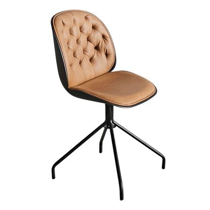 Ghế Beetle bọc nệm da Nappa chân sắt GAK-55FD