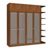 Hệ tủ quần áo 220x55x220cm gỗ cao su cửa kính TQA68047