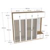 Hệ tủ quần áo 240x55x220cm gỗ cao su cửa kính TQA68048