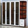 Hệ tủ quần áo 200x55x200cm gỗ cao su cửa kính TQA68049