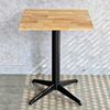 Bàn cafe vuông 60cm gỗ cao su chân sắt hình sao CFD68214