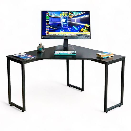 Bàn làm viêc góc chữ L 120x120cm gỗ cao su chân lắp ráp CD68025