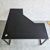 Bàn làm việc góc L 120x120cm gỗ cao su chân sắt lắp ráp sơn màu CD68024