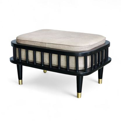 Ghế đôn KBH nệm bọc vải khung gỗ Ash GDSF013