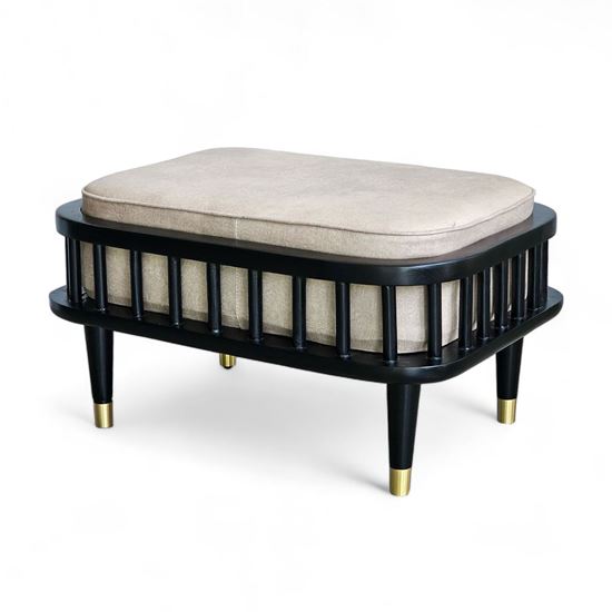 Ghế đôn KBH nệm bọc vải khung gỗ Ash GDSF013