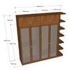 Hệ tủ quần áo 220x55x220cm gỗ cao su cửa kính TQA68047