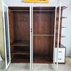 Hệ tủ quần áo 200x55x200cm gỗ cao su cửa kính TQA68049