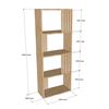 Kệ sách 4 tầng 60x28x160cm gỗ cao su sơn màu KS68230