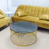 Bàn sofa tròn 90cm mặt kính cường lực chân inox 201 mạ TT68267