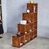 Kệ sách hình bậc thang 120x25x120cm gỗ cao su KS68231