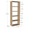 Kệ sách 5 tầng 60x28x160cm gỗ cao su sơn màu KS68215