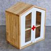 Tủ thuốc y tế gia đình 40x30x49cm cửa kính gỗ cao su TTYT001