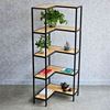 Kệ góc tường khung sắt 60x60x160cm gỗ cao su KGT68025